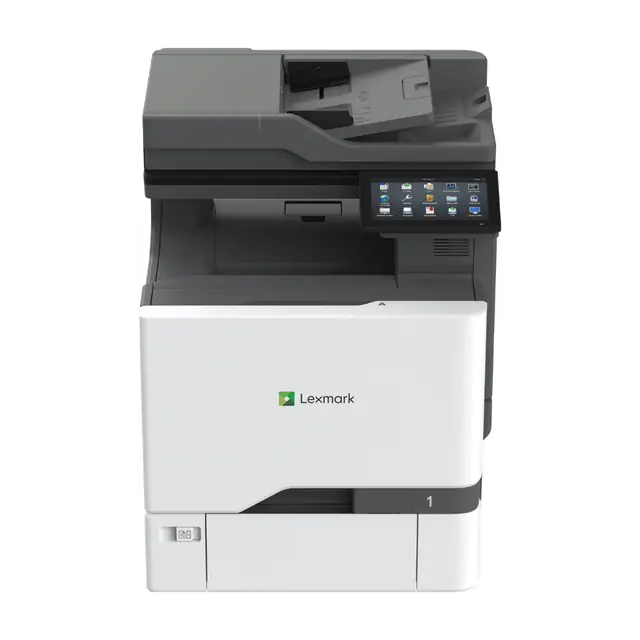 Lexmark multifunction copier with paper trays and a control panel