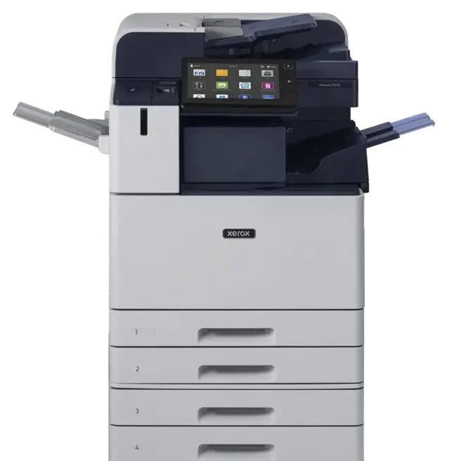 Xerox office copier with finishing trays